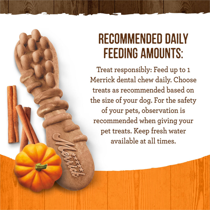 Merrick Fresh Kisses, Dental Chews for Dogs, Pumpkin and Cinnamon Natural Dog Treats for Small Dogs 15-25 Lbs - 8.8 oz. Pouch 8.8 Ounce (Pack of 1)