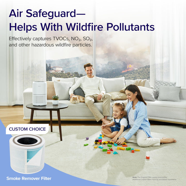 LEVOIT Air Purifiers for Home Bedroom, Smart WiFi, HEPA Sleep Mode for Home Large Room, Quiet Cleaner for Pet Hair, Allergies, Dust, Smoke, Pollon, White Noise, Alexa Control, Core300S-P, White WIFI enabled Purifier