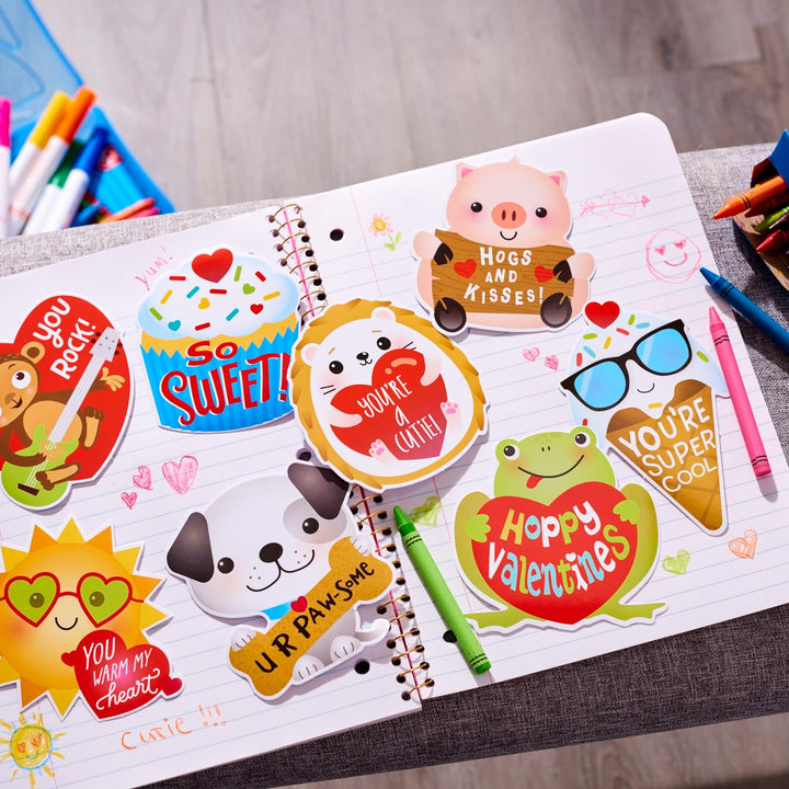 American Greetings Valentines Stickers for Kids, Animals and Treats (40-Count)