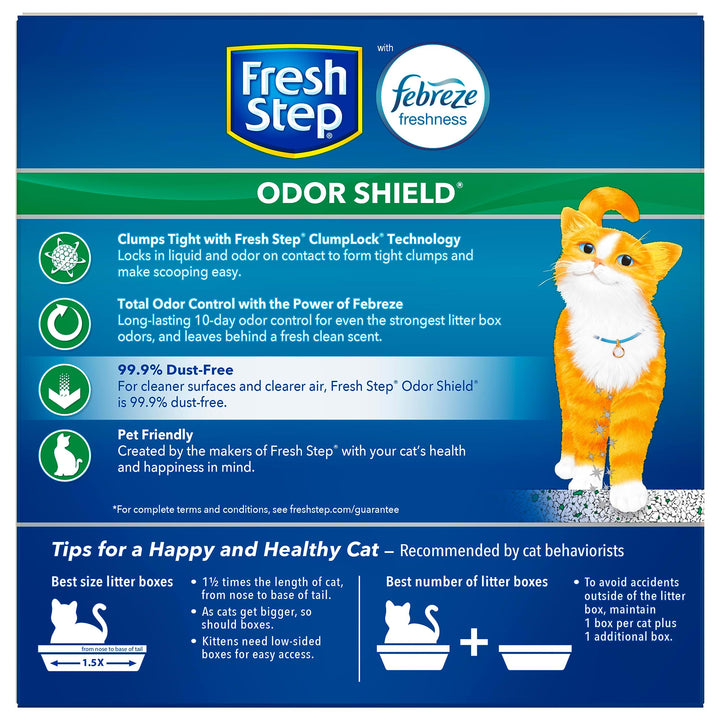 Fresh Step Clumping Cat Litter Multi-Cat Extra Strength Formula With Febreze Freshness, Multi Cat Litter With Ammonia Block Technology, 14 lb. Box