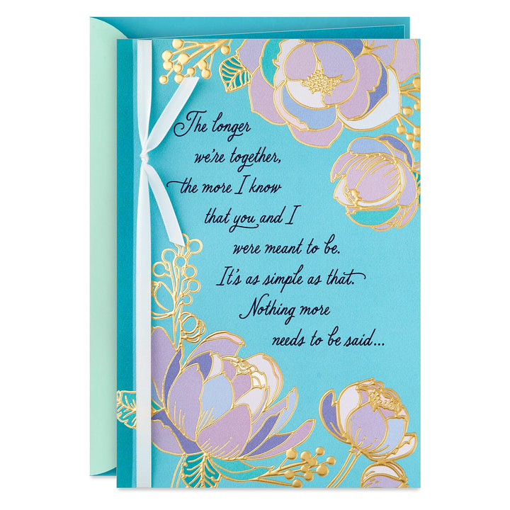 Hallmark Anniversary Card, Love Card, Romantic Birthday Card for Women (Meant to Be) Meant to Be