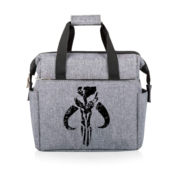 PICNIC TIME Star Wars Mandalorian Mythosaur Skull On The Go Lunch Bag, Soft Cooler Lunch Box, Insulated Lunch Bag, (Heathered Gray) 10 x 6 x 10.5 Star Wars Mandalorian Mythosaur Skull - Heathered Gray