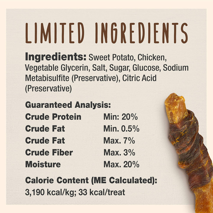 Cadet Gourmet Sweet Potato & Chicken Wraps Dog Treats - Healthy & Natural Chicken and Sweet Potato Dog Training Treats for Small & Large Dogs - Inspected & Tested in USA (14 oz.) 14 Ounce (Pack of 1)