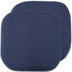 Sweet Home Collection Memory Foam Chair Cushion Honeycomb Pattern Solid Color Slip Non Skid Rubber Back Ultimate Comfort and Softness Rounded Square 16" x 16" Seat Cover,2 Pack,Navy Blue, 2 Piece Navy 2 Pack