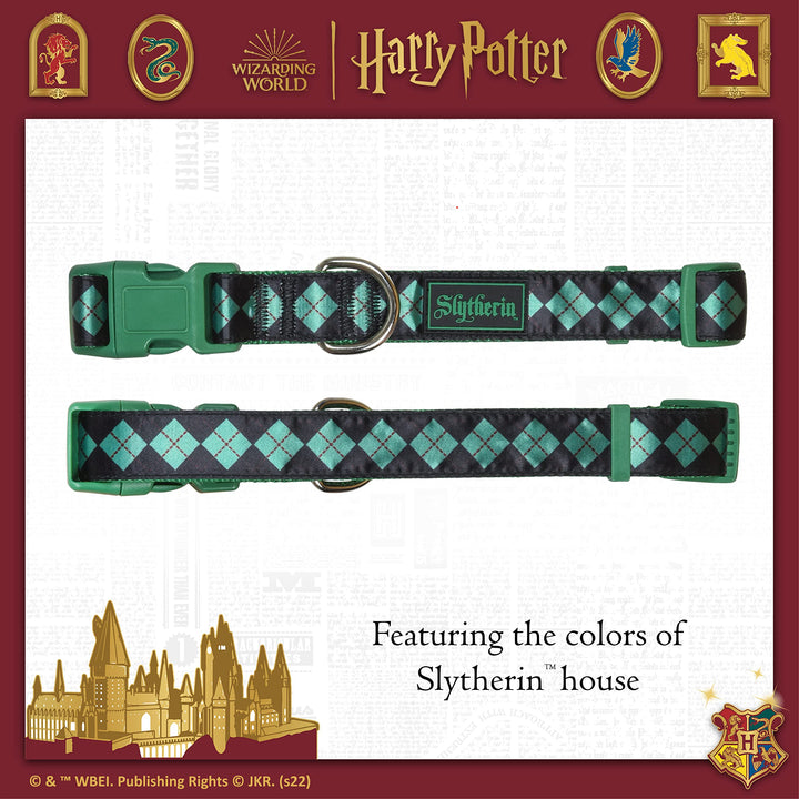 Harry Potter Slytherin Dog Collar in Size Small | Small Dog Collar, Harry Potter Dog Collar | Harry Potter Dog Apparel & Accessories for Hogwarts Houses, Slytherin