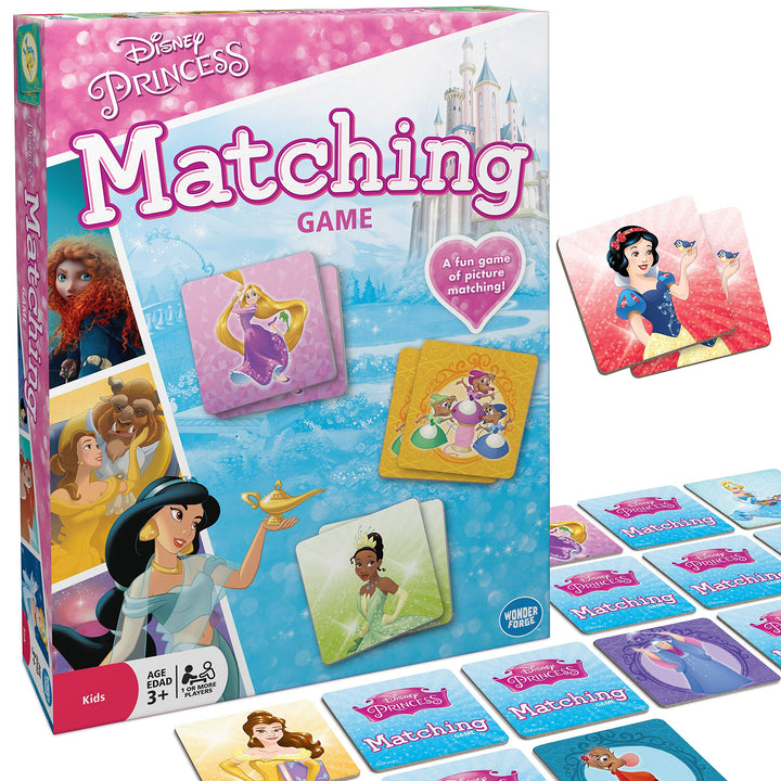 Disney Princess Matching Game by Wonder Forge | For Boys & Girls Age 3 to 5 | A Fun & Fast Disney Memory Game for Kids | Cinderella, Jasmine, Mulan, and more