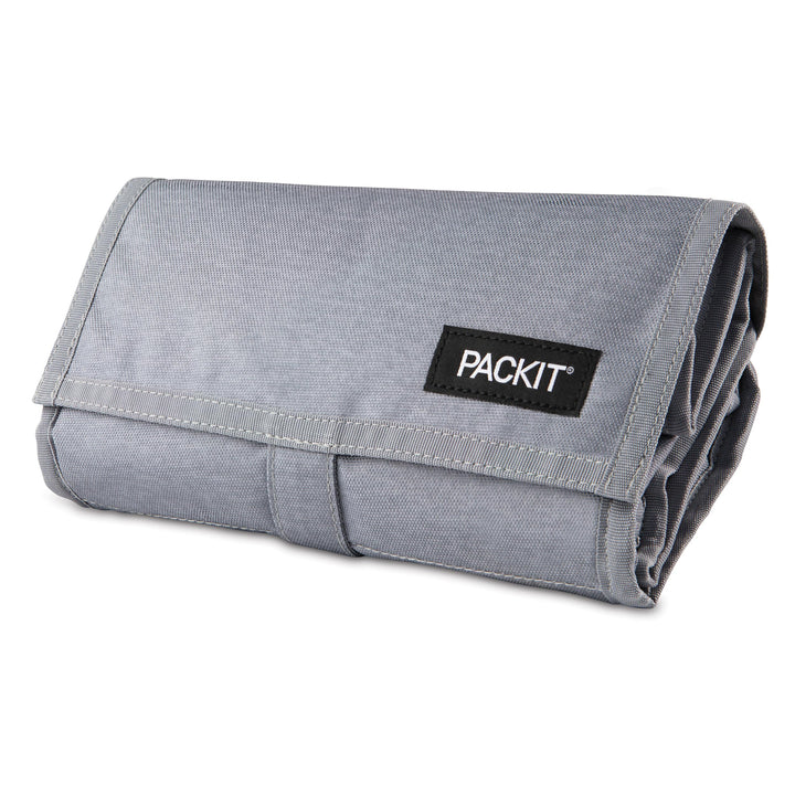 PackIt Freezable Lunch Bag, Gray Fog, Built with EcoFreeze Technology, Foldable, Reusable, Zip and Velcro Closure with Buckle Handle, Designed for Work Lunches and Fresh Lunch On the Go