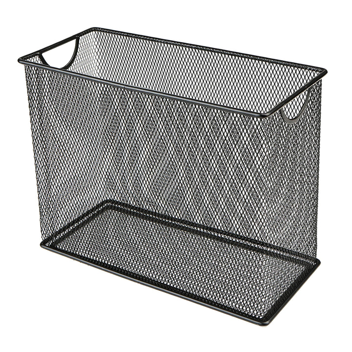 Mind Reader Vertical File Storage, Desktop Organizer, Hanging Files, Office, Metal Mesh, 12.25"L x 5.5"W x 10"H, Black