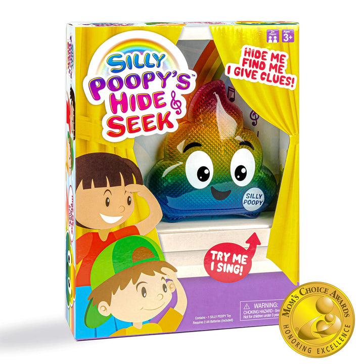 WHAT DO YOU MEME? Silly Poopy's Hide & Seek - The Talking, Singing Rainbow Poop Toy - Interactive Toys for 3 Year Olds, Easter Basket Stuffers for Toddlers, Easter Indoor Games