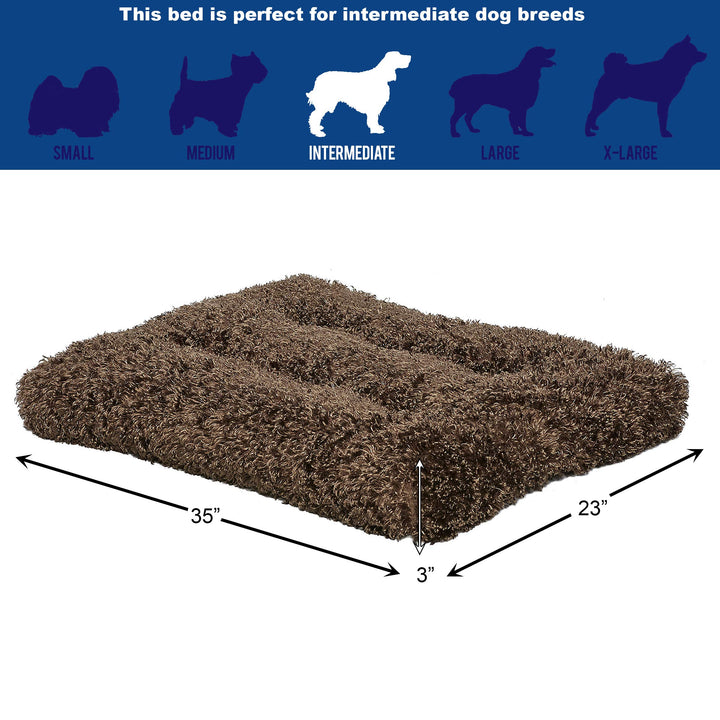 Midwest Homes for Pets Deluxe Dog Beds | Super Plush Dog & Cat Beds Ideal for Dog Crates | Machine Wash & Dryer Friendly, 1-Year Warranty, Cocoa, 36-Inch 35.0"L x 23.0"W x 3.0"Th