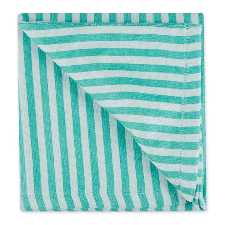 Bone Dry Pet Grooming Towel Collection Absorbent Microfiber X-Large, 41x23.5", Striped Aqua