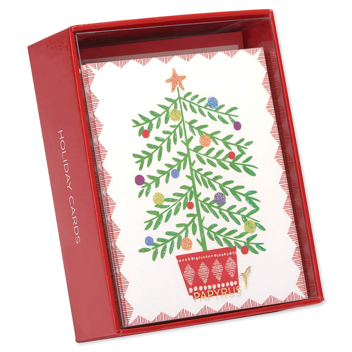 Papyrus Christmas Cards Boxed with Envelopes, Merry Little Christmas, Christmas Tree (20-Count)