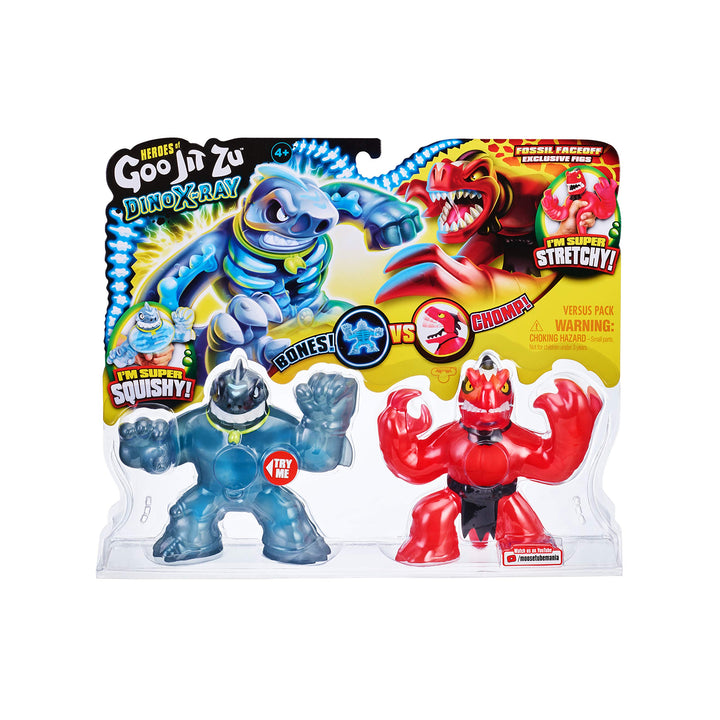 Heroes of Goo Jit Zu Dino X-Ray Fossil Faceoff Versus Pack - Thrash vs Verapz 2 piece set Dino X-Ray Thrash vs Verapz