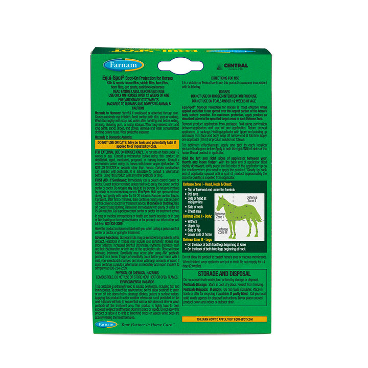 Farnam EQUI-SPOT Spot-on Protection for Horses 6 Week Supply 0.34 Fl Oz 0.34 Fl Oz (Pack of 1)