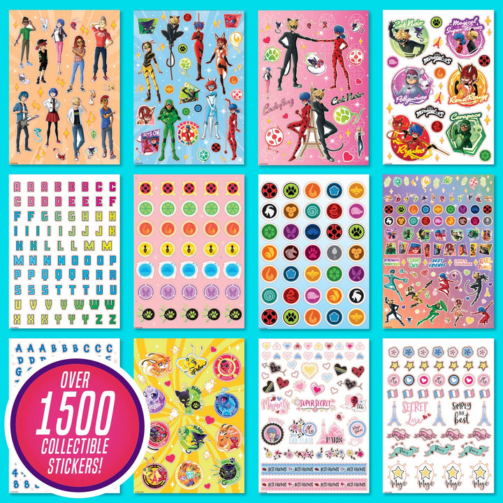 Zagtoon Miraculous Ladybug 1500+ Stickers, Ultimate Heroez Stickers, Ladybug, Cat Noir, Rena Rouge, Carapace, Vesperia, Bunnyx, Tikki, Plagg, Cute Gifts for Girls Kids Teens Adults