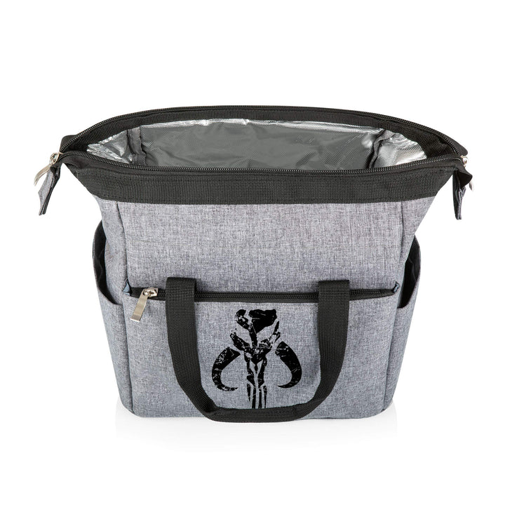 PICNIC TIME Star Wars Mandalorian Mythosaur Skull On The Go Lunch Bag, Soft Cooler Lunch Box, Insulated Lunch Bag, (Heathered Gray) 10 x 6 x 10.5 Star Wars Mandalorian Mythosaur Skull - Heathered Gray