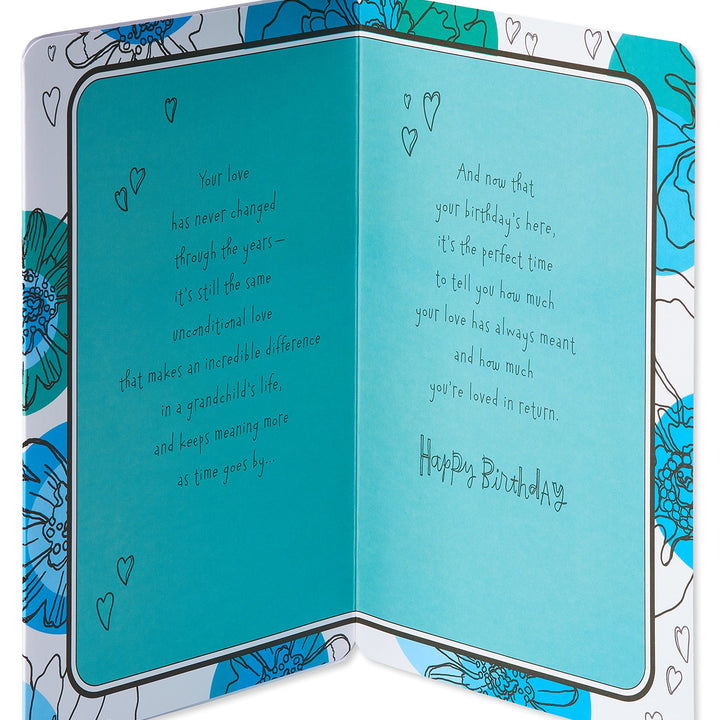 American Greetings Birthday Card for Grandma (Blue Floral)