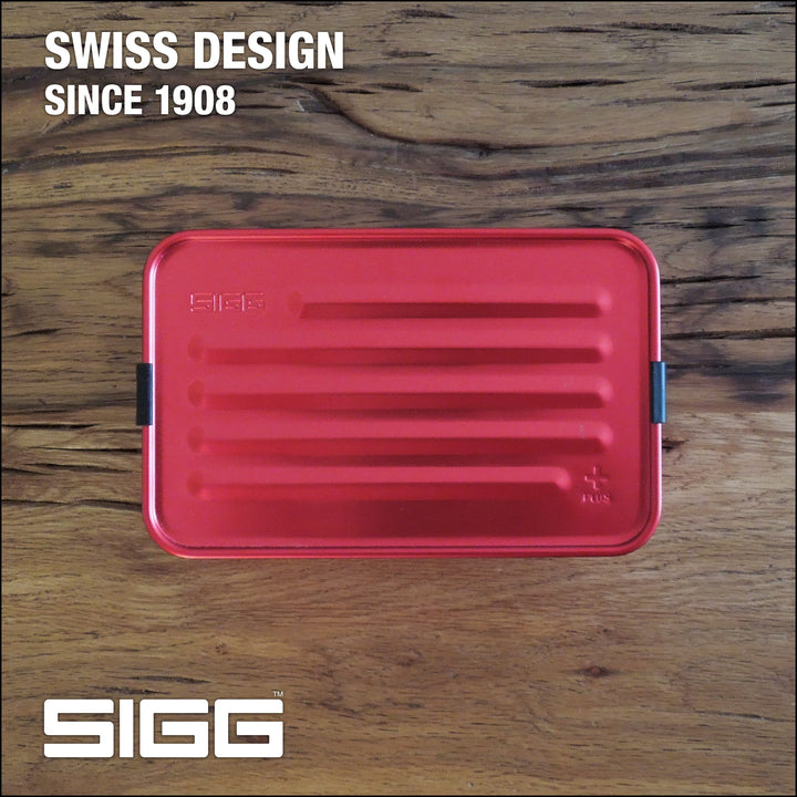 SIGG - Lunch Box Aluminium Plus Red - With Compartments - Award Winning Design - Dishwasher & Microwave Safe - Leakproof - Featherweight - BPA Free - S small