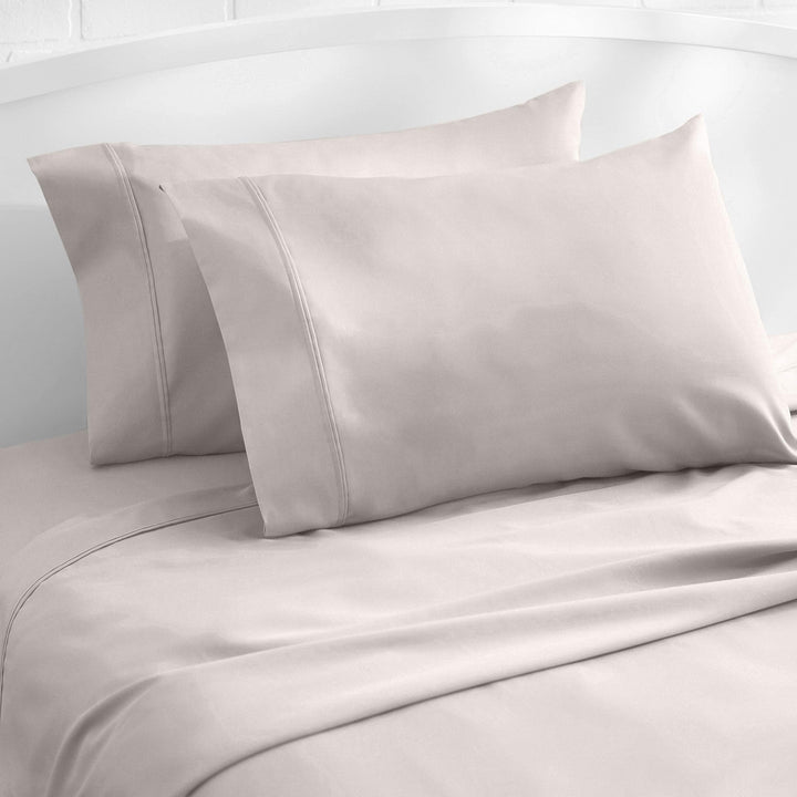 Basics 400 Thread Count Cotton Pillow Case, Standard, 30" L x 20" W, Stone Gray - Set of 2