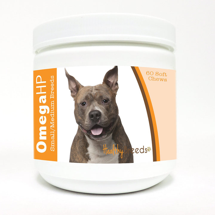 Healthy Breeds American Staffordshire Terrier Omega HP Fatty Acid Skin and Coat Support Soft Chews 60 Count 60 Ct - Small/Medium Breeds