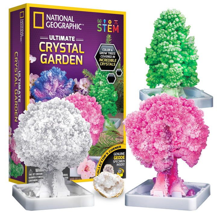 NATIONAL GEOGRAPHIC Craft Kits for Kids - Crystal Growing Kit - Grow a Crystal Garden in Just 6 Hours, Educational Craft includes Art Project, Geode, STEM Arts and Crafts for Girls (Exclusive)