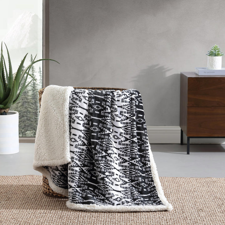 Eddie Bauer - Throw Blanket, Super Soft Reversible Sherpa Fleece Bedding, Ideal Christmas & White Elephant Gifts, Cozy Plaid Throw Blankets for Couch (Elk Stance Grey, Throw) Elk Stance Grey/White Animal