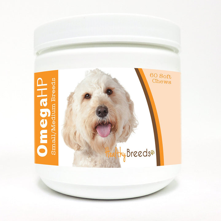 Healthy Breeds Labradoodle Omega HP Fatty Acid Skin and Coat Support Soft Chews 60 Count 60 Ct - Small/Medium Breeds Labradoodle, Cream