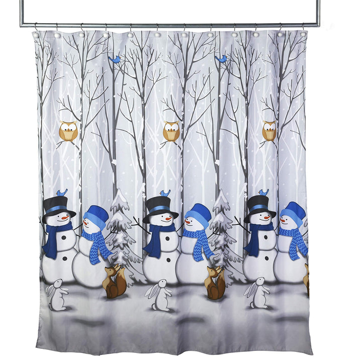 SKL Home Christmas Winter Friends Snowman Hand Towel 2pc Set for Bath/Kitchen & Gift, Blue Hand Towel Set