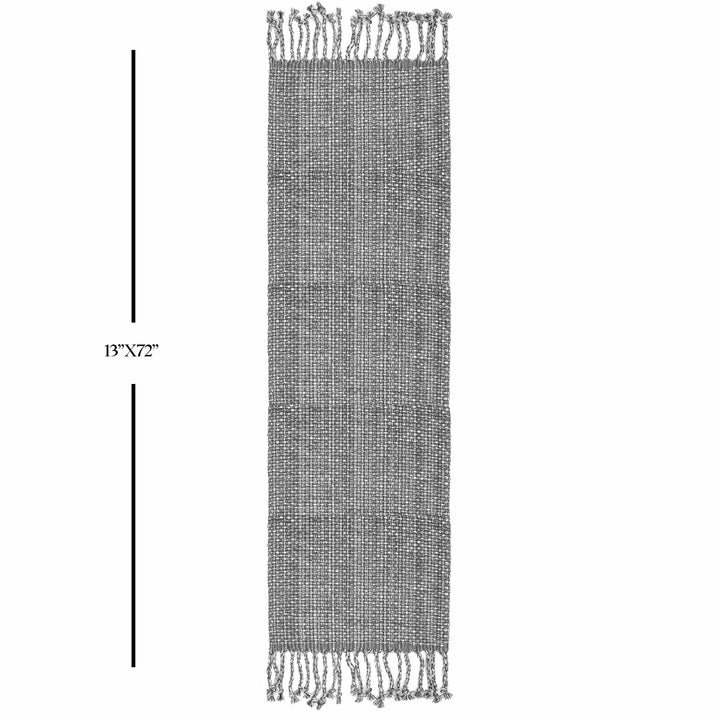 100% Cotton Table Runner for Dining Room Tables Rectangle Two Tone Woven Fabric 72" x 13" Soft Durable Table Runner, Gray