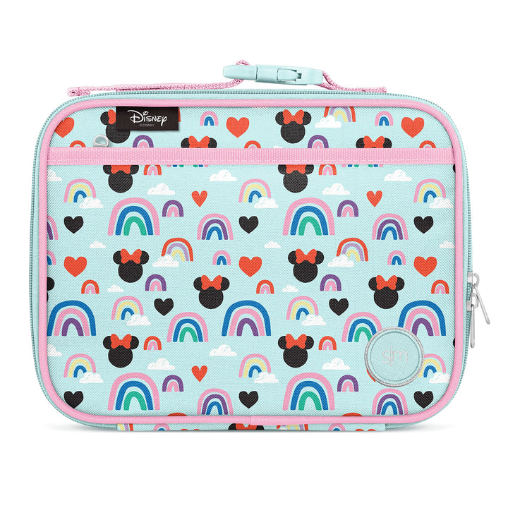 Simple Modern Disney Kids Lunch Box for Toddler | Reusable Insulated Bag for Girls | Meal Containers for School with Exterior and Interior Pockets | Hadley Collection | Minnie Mouse Rainbows Polyester Disney: Minnie Mouse Rainbows