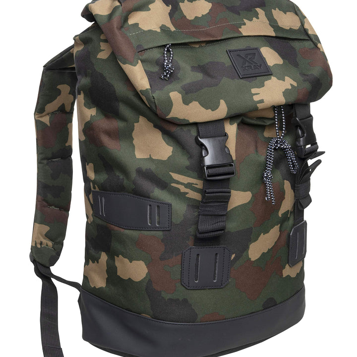 X RAY Canvas Rucksack Backpack Travel Overnight Weekend Bag for Men Women W/Capacity Adjustable 19L & Fits 15.6 Inch Laptop One Size Camo/Black