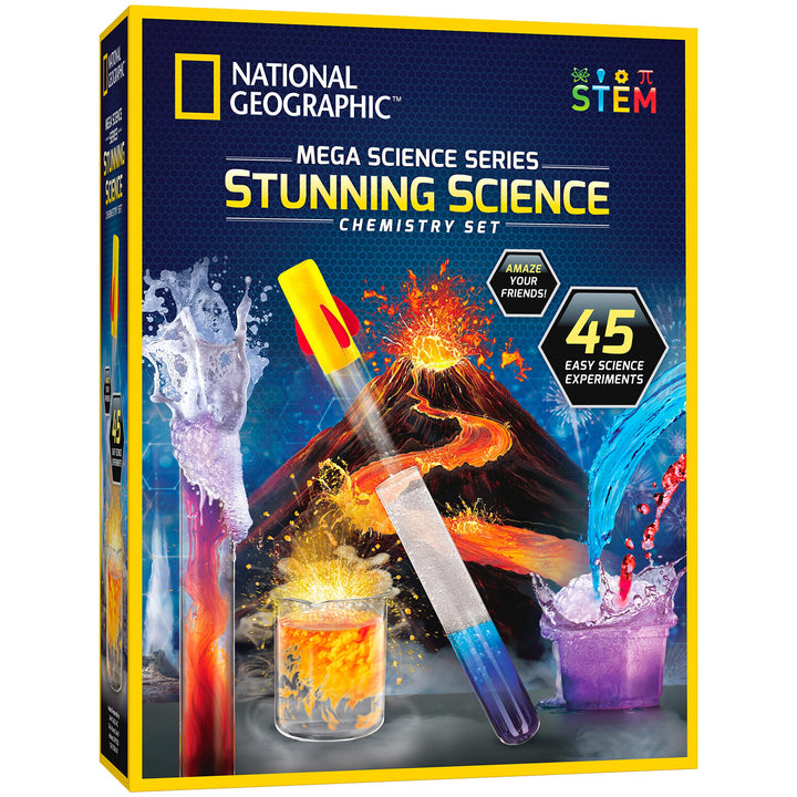 NATIONAL GEOGRAPHIC Craft Kits for Kids - Crystal Growing Kit, Grow 6 Crystal Trees in Just 6 Hours, Educational & Stunning Chemistry Set - Mega Science Kit with 45 Easy Experiments- Make a Volcano