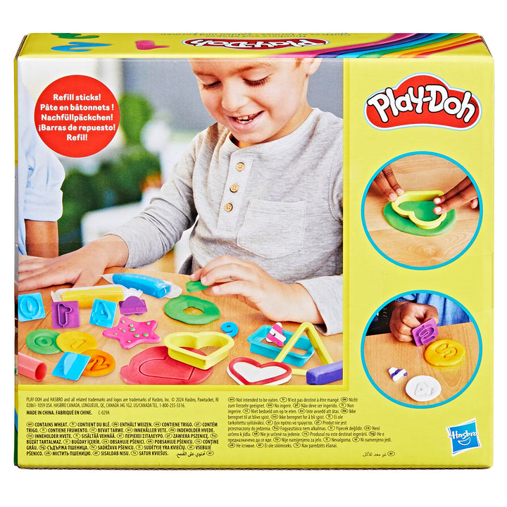 Play-Doh Numbers and Shapes Playset with 17 Tools & 20 Compound Sticks, Back to School Classroom Supplies, Kids Arts & Crafts, Preschool Toys, Ages 3+ Multicolor