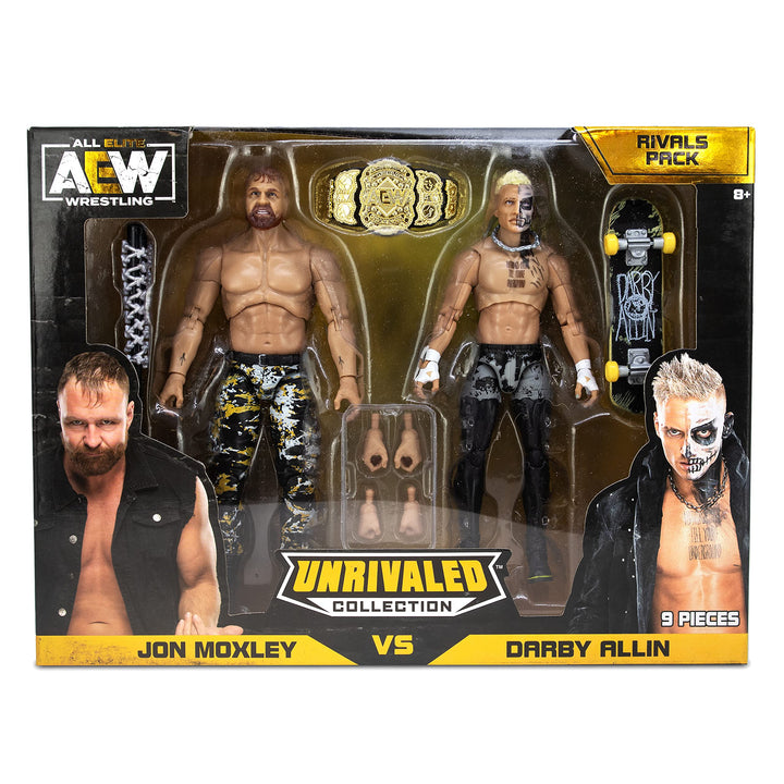 All Elite Wrestling Unrivaled Collection Rivals Pack - Darby Allin and Jon Moxley Action Figures, Plus Accessories - Exclusive