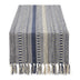 DII Farmhouse Braided Stripe Table Runner Collection, 15x72 (15x77, Fringe Included), French Blue 15x72" (15x77", Fringe Included) Striped