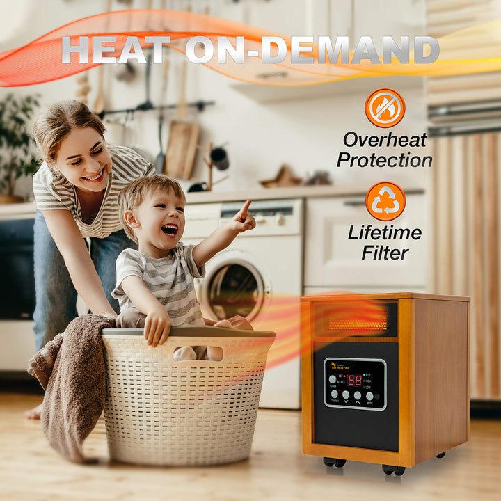 Portable Space Heater with Humidifier, 1500-Watt DR-968H w/ Humidifer