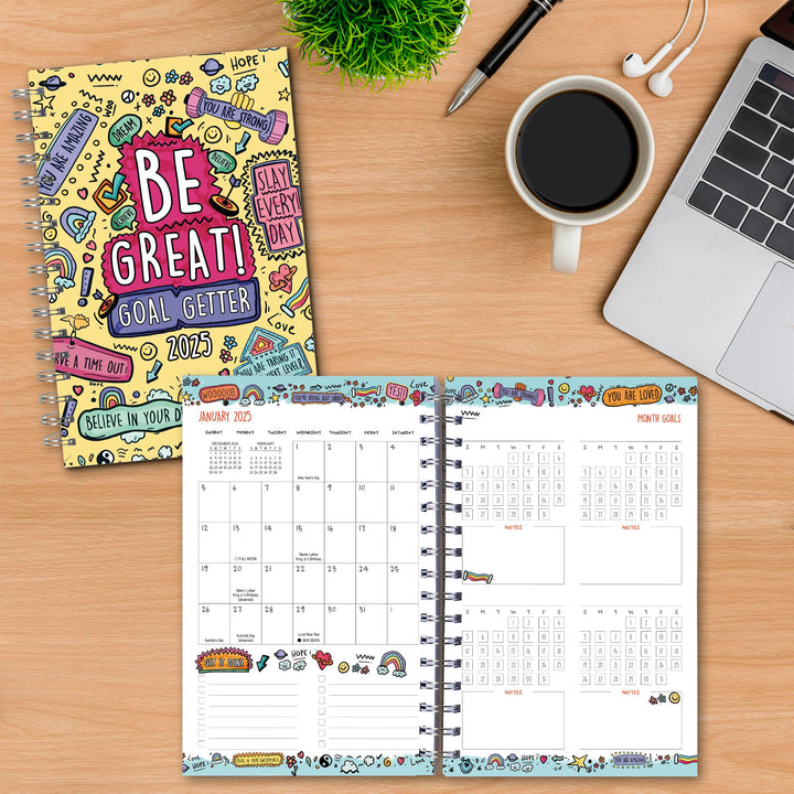 Goal Getter 2025 Weekly & Monthly Planner, 16-Month Lifestyle Planner: September 2024 - December 2025, 9" x 6" - Be Great