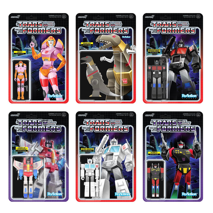 Super7 Transformers Reaction Figures Wave 08 - Arcee (Pink & Orange) Action Figure Arcee (Pink & Orange)