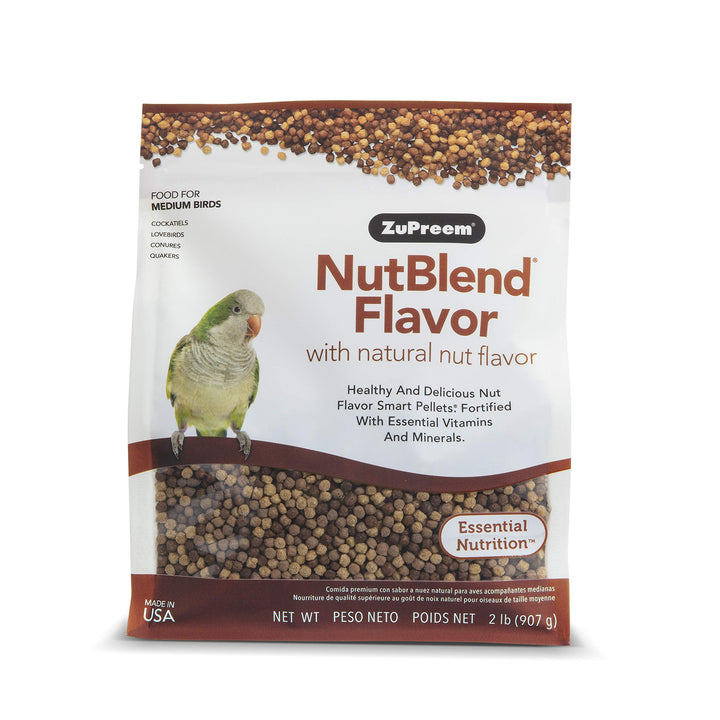 ZuPreem FruitBlend Bird Pellets, Daily Bird Food for Cockatiel, Lovebird, Quaker, Small Conure, Lorikeet, Core Nutrition for Medium Birds, Cockatiel Pellets, Conure Food (M, 2 lb) FruitBlend Pellets 2 Pound (Pack of 1)