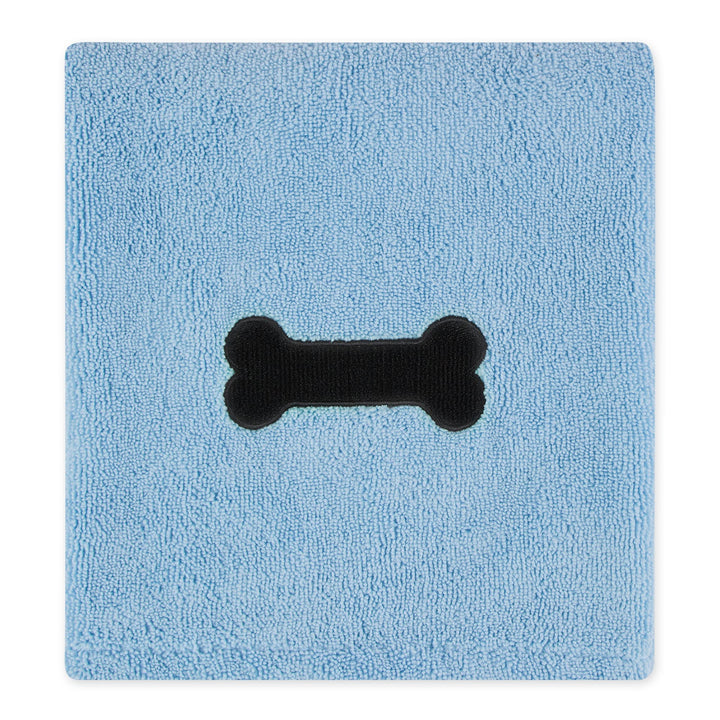 Bone Dry Pet Grooming Towel Collection Absorbent Microfiber X-Large, 41x23.5", Embroidered Blue 41x23.5"