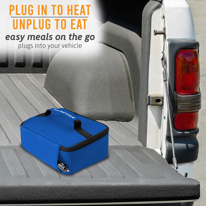 Hot Logic Mini Portable Oven, Blue, 12V Vehicle Plug, 1.5 Quart Capacity, Heats Food in Containers Lunch