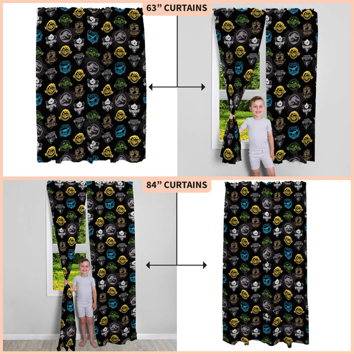 Franco Kids Room Window Curtains Drapes Set, 82 in x 84 in, Jurassic World