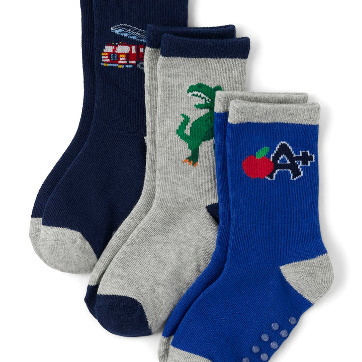 Gymboree Boys' and Toddler Crew Socks 12-24 Months Back to School 3-pack