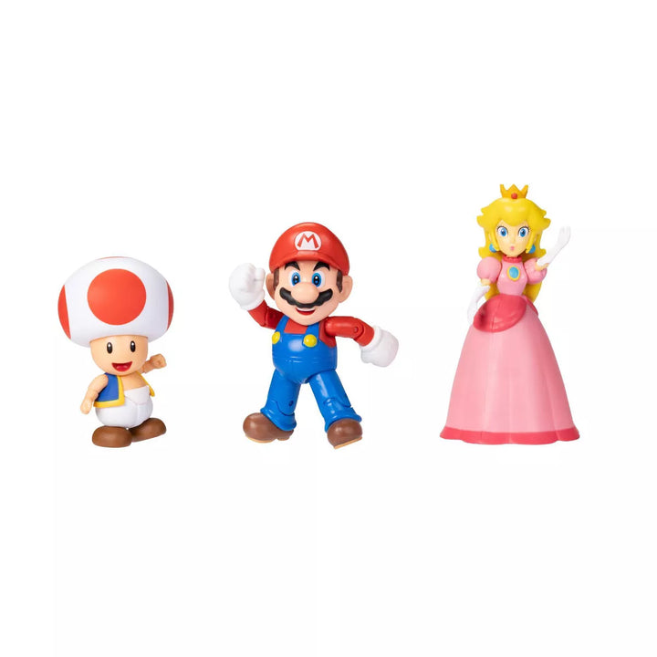 Nintendo Super Mario Toad, Mario, and Peach Action Figure Set - 3Pk (Target Exclusive)