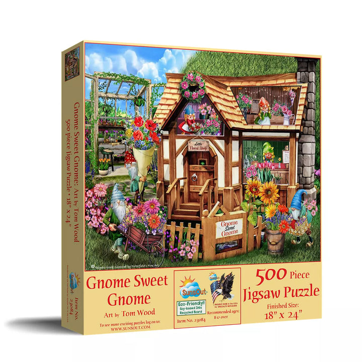 Sunsout Gnome Sweet Gnome 500 Pc Jigsaw Puzzle 23084