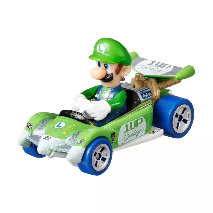 Hot Wheels Mario Kart 1:64 Scale Luigi Circuit Special, Collectible Vehicle