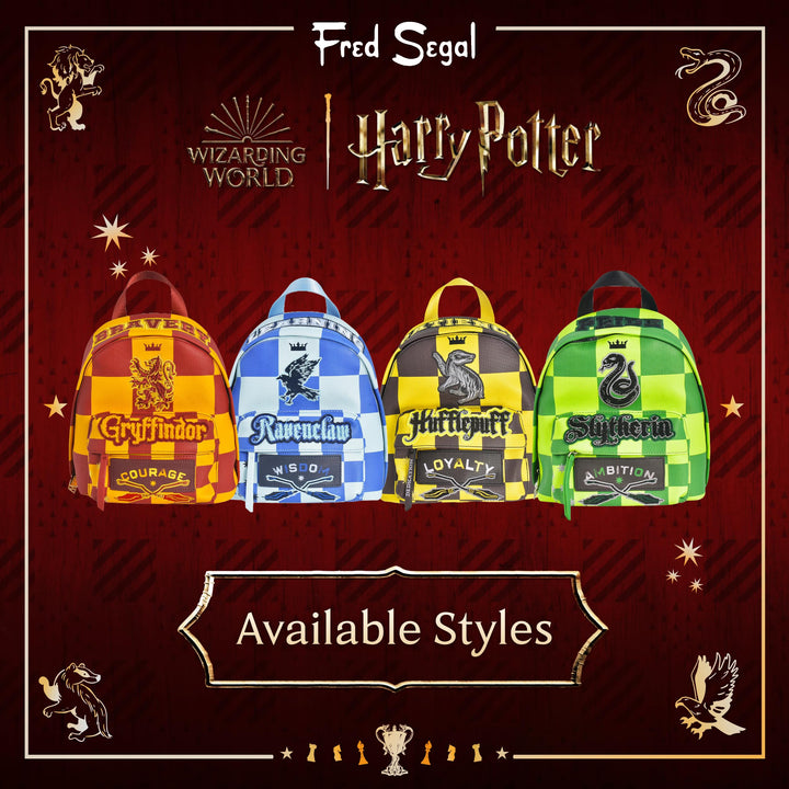 Concept One Fred Segal Harry Potter Mini Backpack, Back to Hogwarts Abstract Small Travel Bag for Men and Women, Multi, 8 Inch