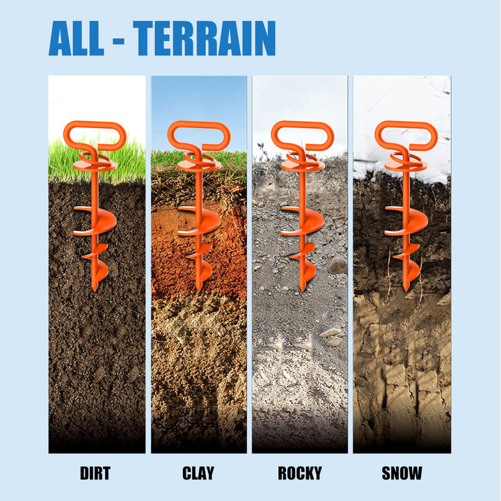 Eurmax USA Heavy-Duty Dog Tie Out Stakes Easy Installation Yard Dog Leash Anchor Dog Stake for Outside Portable Camping Dog Ground Anchor Dog Anchor for Large Dogs,Trampoline, 1-Pack(Orange) Orange 1pc with bag