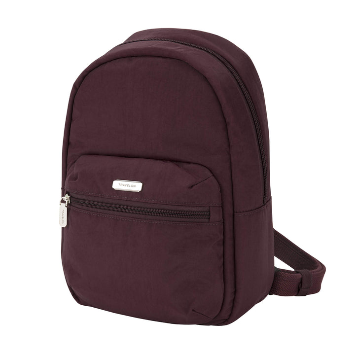 Travelon Small Backpack, Dark Bordeaux, 8W x 12H x 4.5D