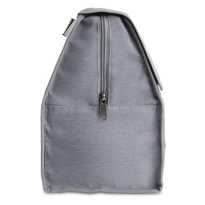 PackIt Freezable Lunch Bag, Gray Fog, Built with EcoFreeze Technology, Foldable, Reusable, Zip and Velcro Closure with Buckle Handle, Designed for Work Lunches and Fresh Lunch On the Go